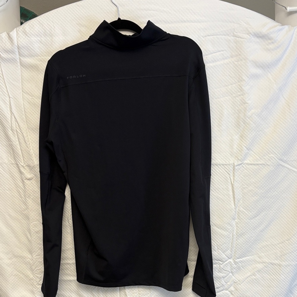 Men's Black Quarter-Zip Long Sleeve Shirt - Picture 6 of 6